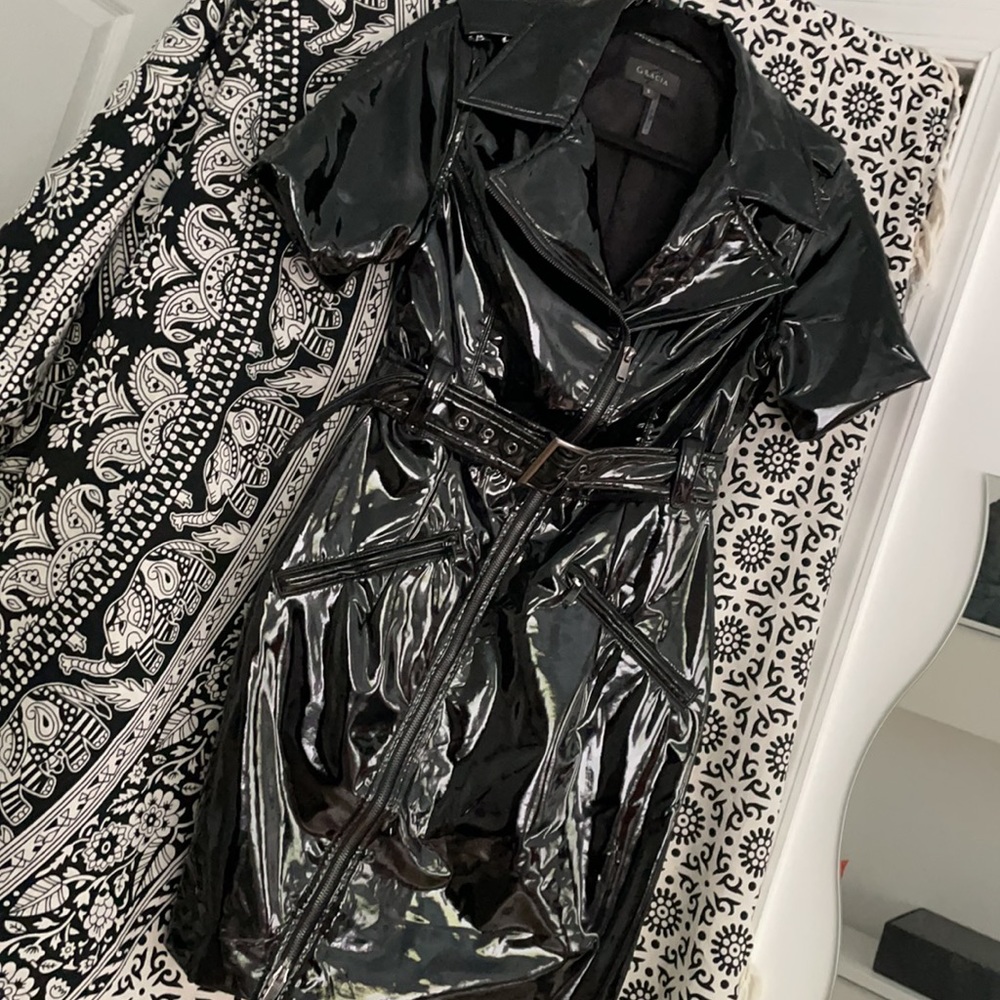 💗WET LOOK TOP DESIGNER GRACIA DRESS/LONG JACKET💗